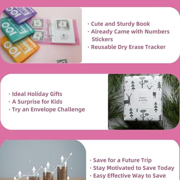 Purple 100 Envelopes Money Saving Challenge Kit - Picture 2 of 5